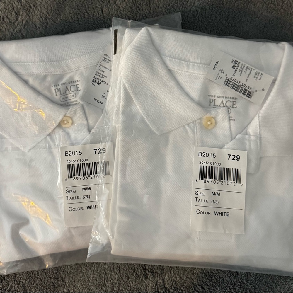 The Children’s Place White Polo Shirt Size M (7/8) School Uniform (3 for $18)
